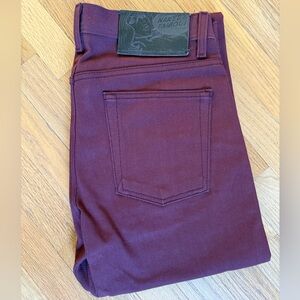 Naked & Famous Pomegranate Selvedge 14oz Weird Guy NWOT